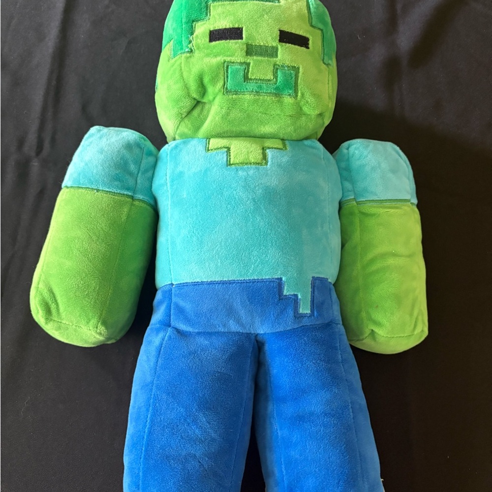 Green and Blue Minecraft Creeper Stuffed Animal
